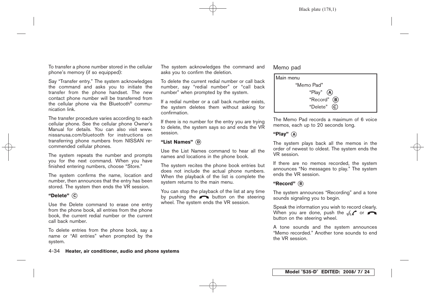 NISSAN 2009 Rogue User Manual | Page 180 / 316