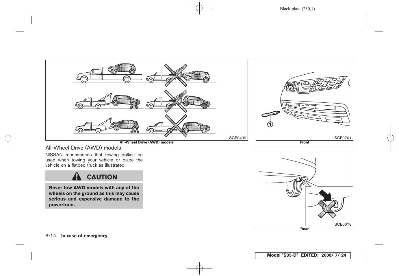Caution | NISSAN 2009 Rogue User Manual | Page 232 / 316