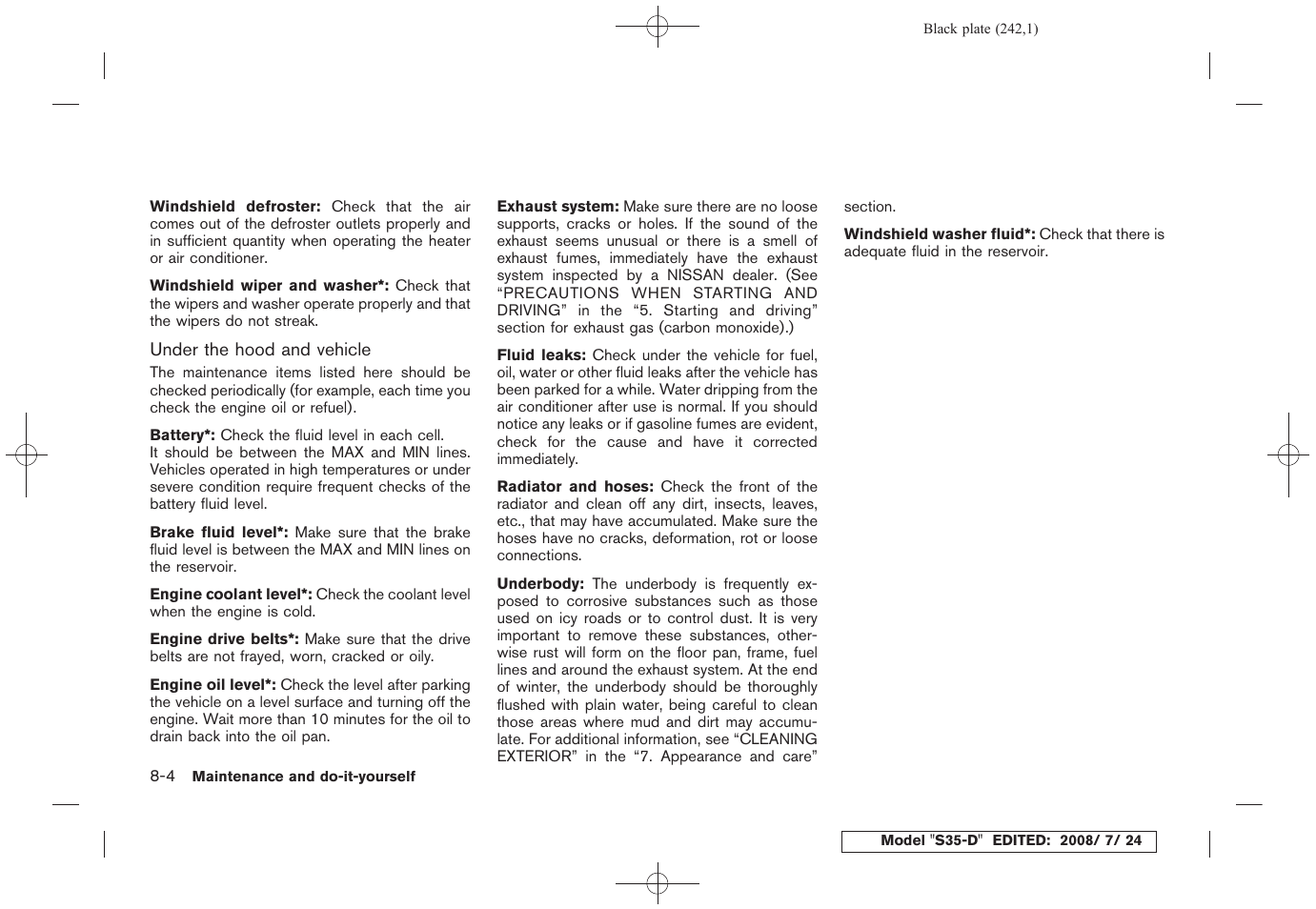 NISSAN 2009 Rogue User Manual | Page 244 / 316