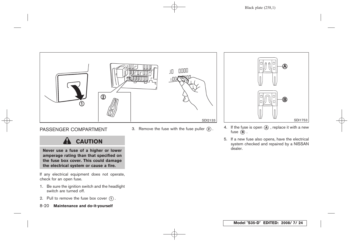 Passenger compartment -20, Caution | NISSAN 2009 Rogue User Manual | Page 260 / 316