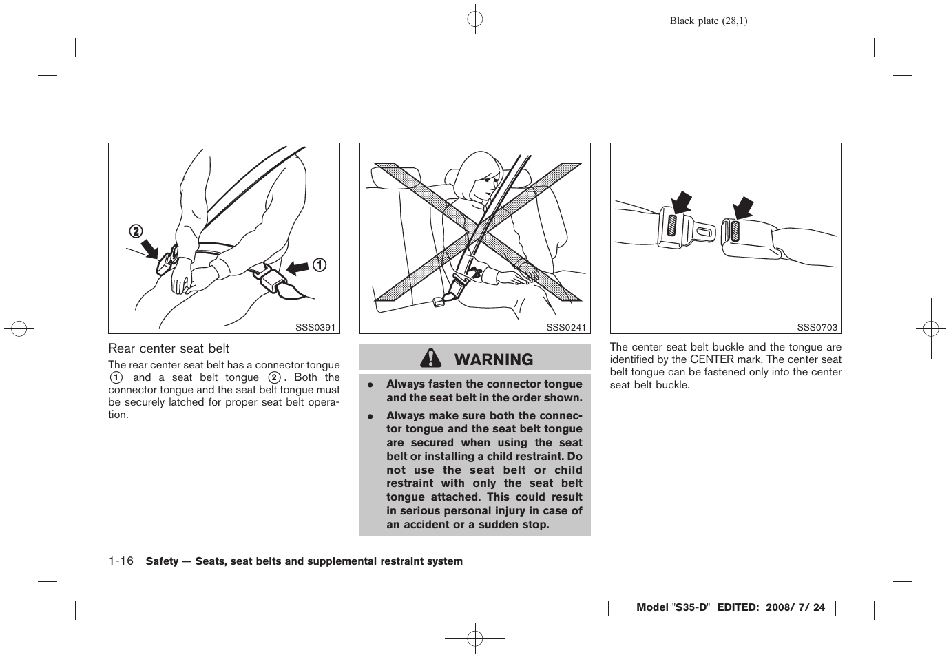 Warning | NISSAN 2009 Rogue User Manual | Page 29 / 316