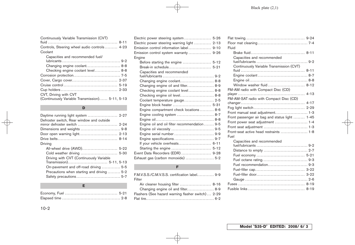 NISSAN 2009 Rogue User Manual | Page 311 / 316