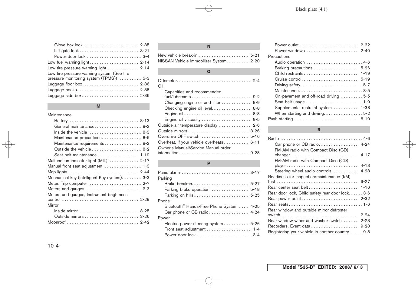 NISSAN 2009 Rogue User Manual | Page 313 / 316