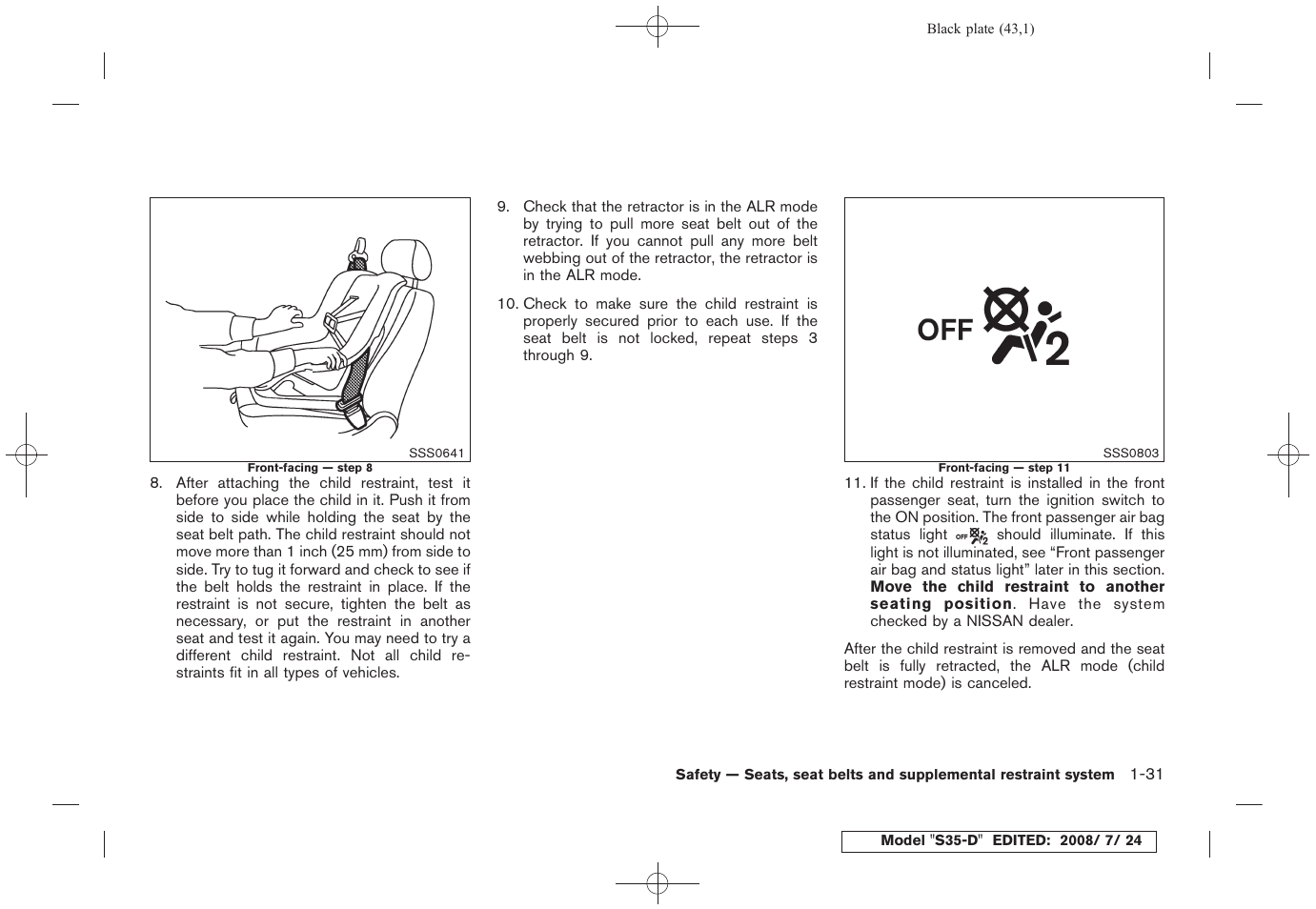 NISSAN 2009 Rogue User Manual | Page 44 / 316
