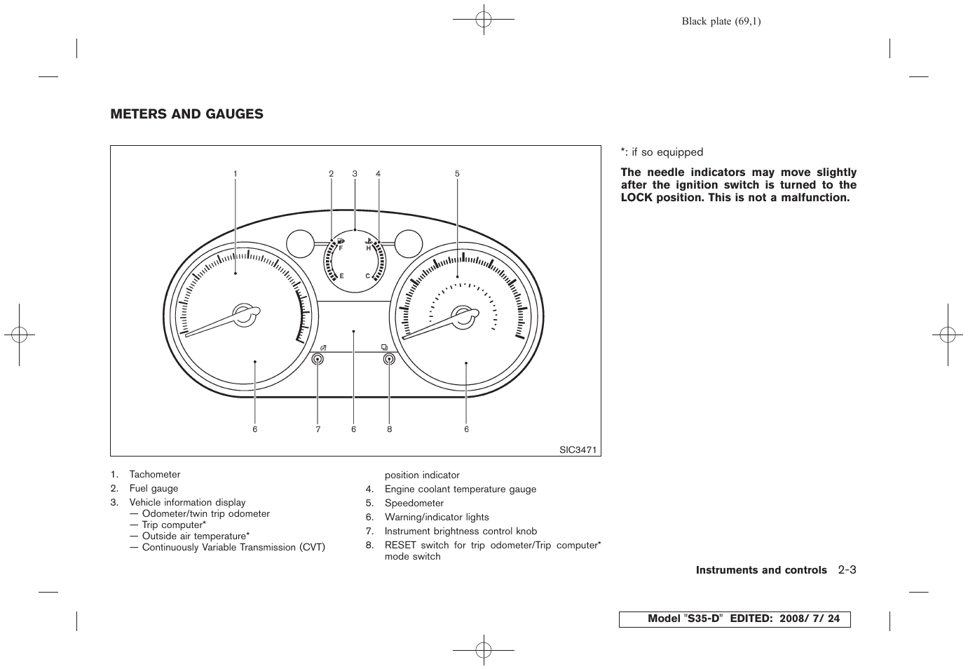 Meters and gauges -3 | NISSAN 2009 Rogue User Manual | Page 71 / 316