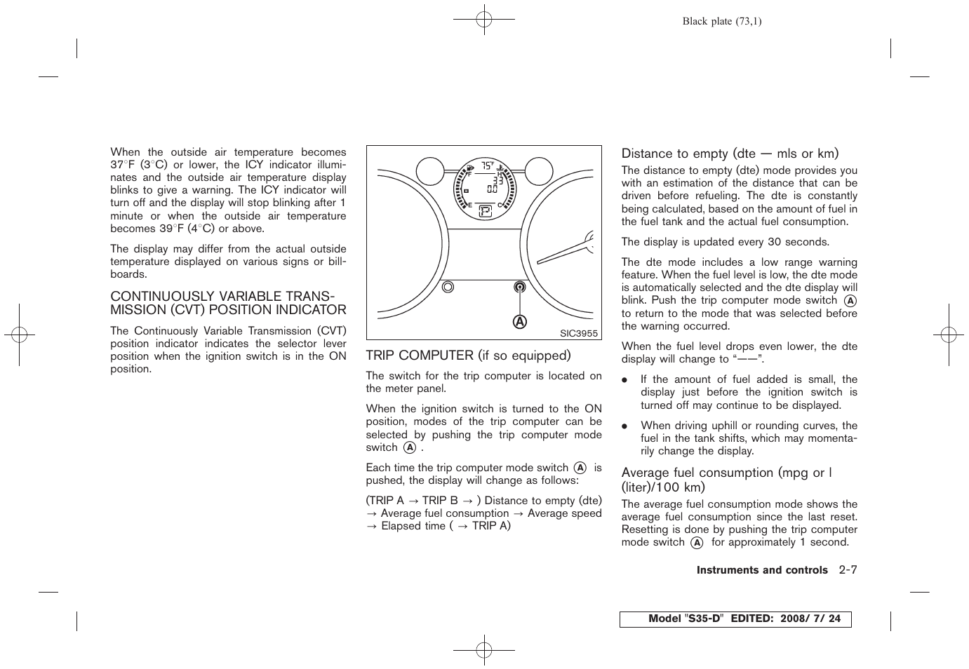 NISSAN 2009 Rogue User Manual | Page 75 / 316
