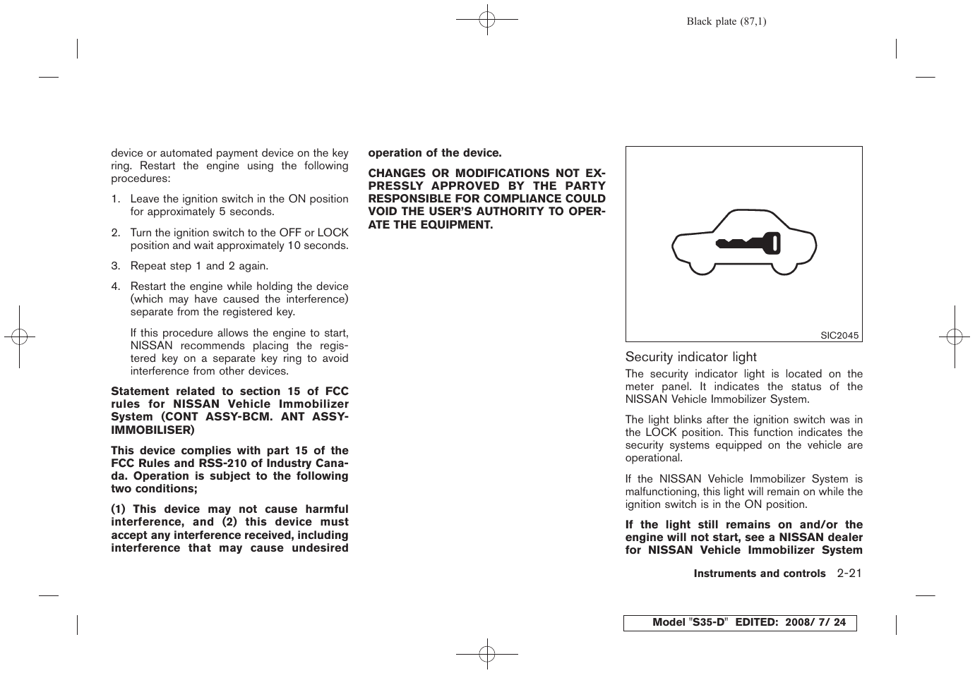 NISSAN 2009 Rogue User Manual | Page 89 / 316