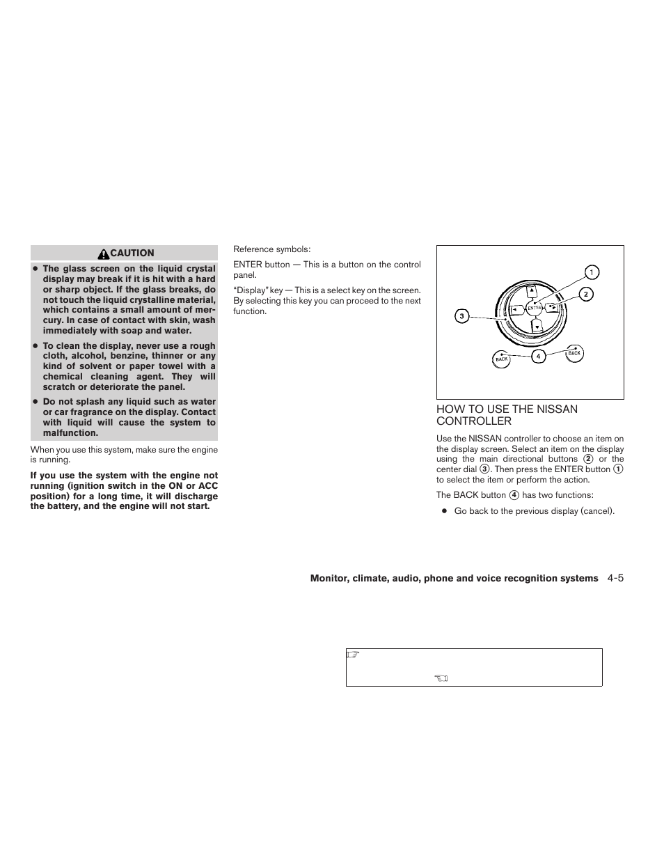 How to use the nissan controller -5 | NISSAN 2009 Pathfinder User Manual | Page 171 / 471