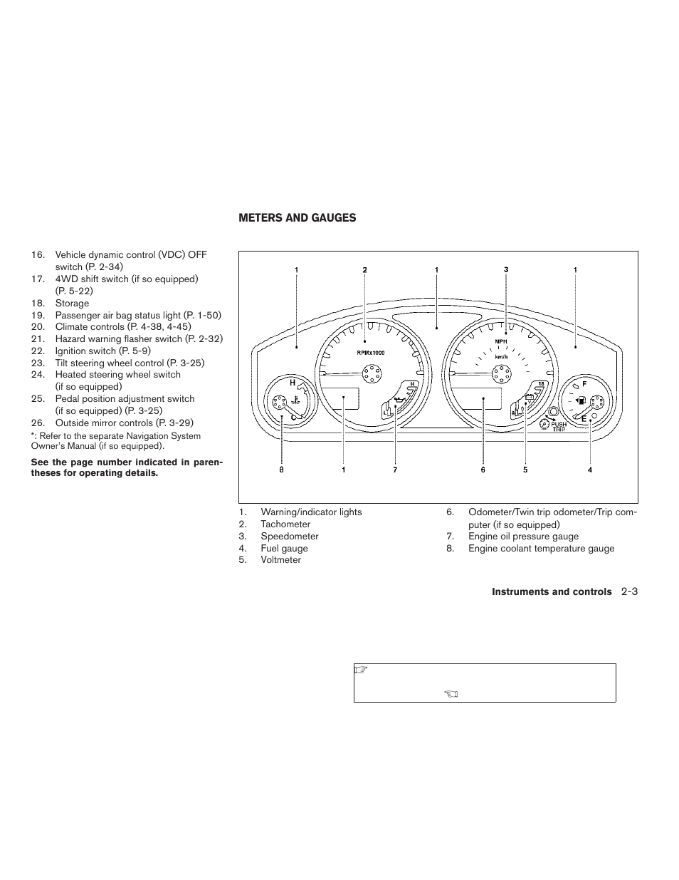 Meters and gauges -3 | NISSAN 2009 Pathfinder User Manual | Page 79 / 471