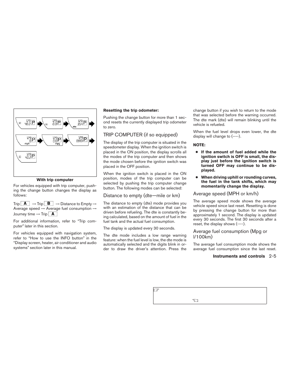 Trip computer (if so equipped) -5 | NISSAN 2009 Pathfinder User Manual | Page 81 / 471