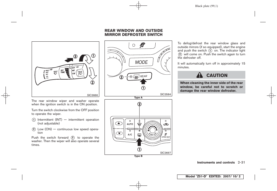 Caution | NISSAN 2009 Murano User Manual | Page 101 / 443