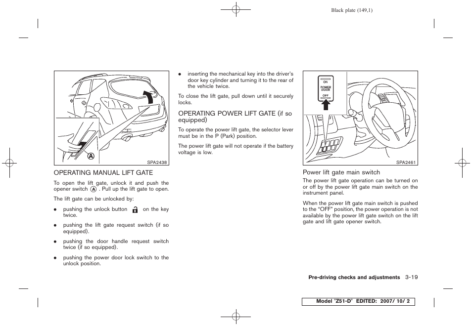 NISSAN 2009 Murano User Manual | Page 149 / 443