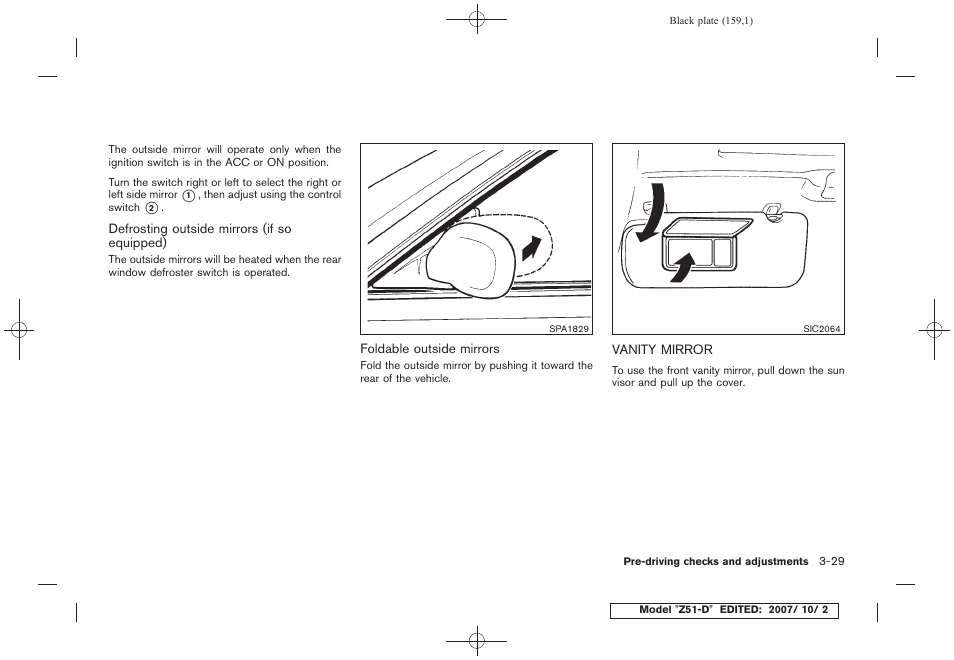 Vanity mirror -29 | NISSAN 2009 Murano User Manual | Page 159 / 443