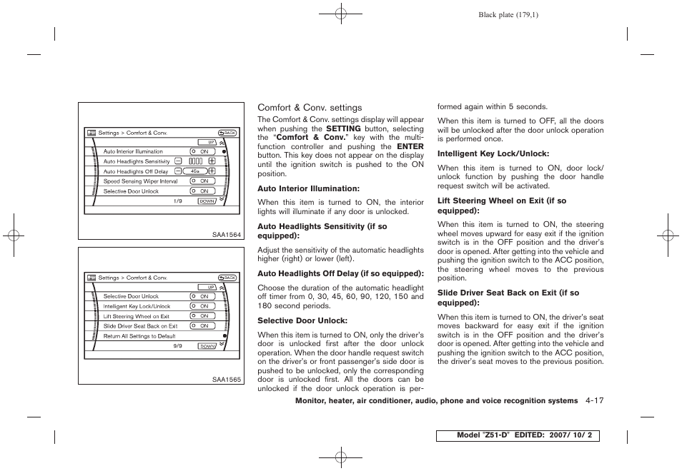 NISSAN 2009 Murano User Manual | Page 181 / 443