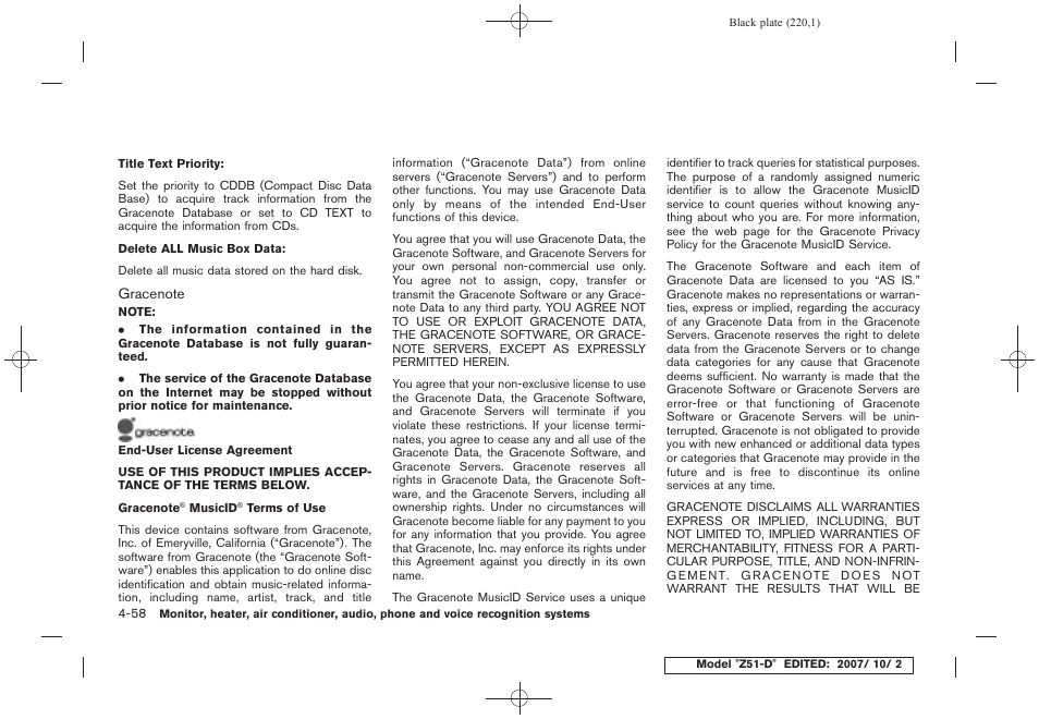 NISSAN 2009 Murano User Manual | Page 222 / 443