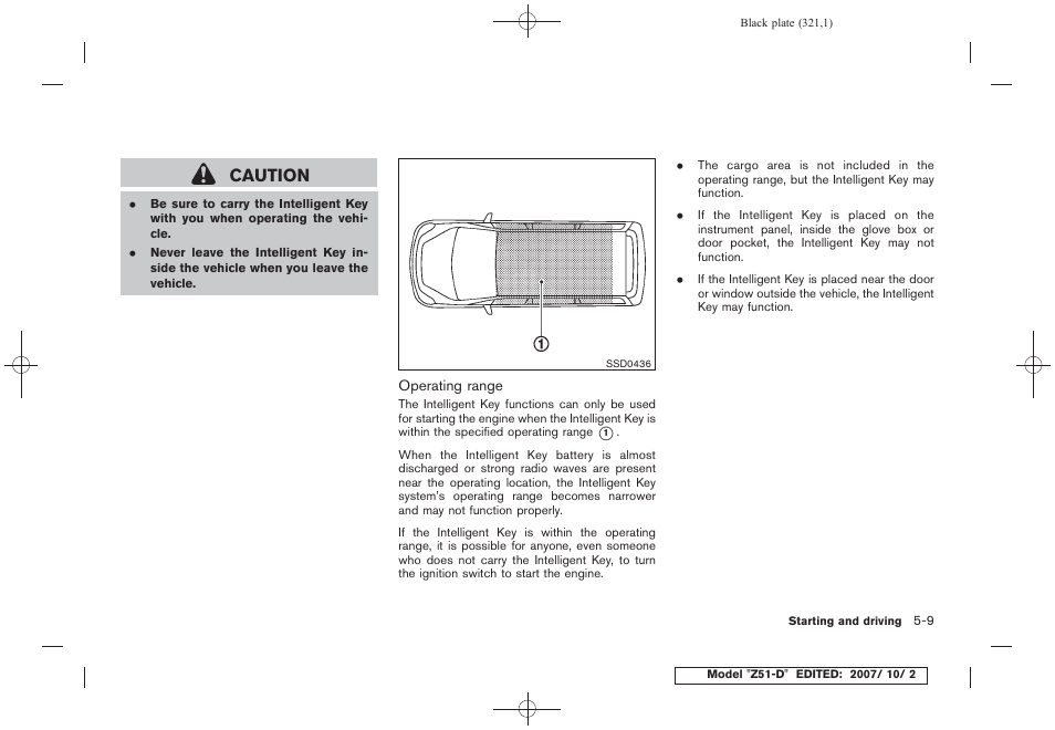 Caution | NISSAN 2009 Murano User Manual | Page 321 / 443