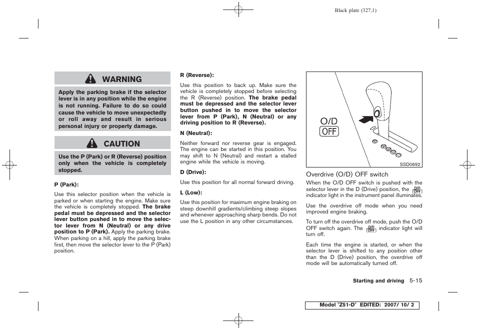 Warning, Caution | NISSAN 2009 Murano User Manual | Page 327 / 443