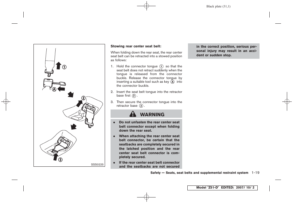 Warning | NISSAN 2009 Murano User Manual | Page 33 / 443