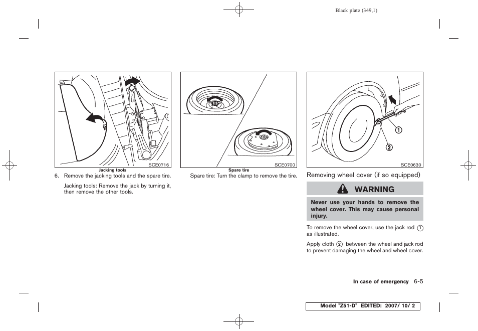 Warning | NISSAN 2009 Murano User Manual | Page 347 / 443