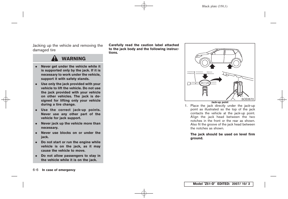 Warning | NISSAN 2009 Murano User Manual | Page 348 / 443