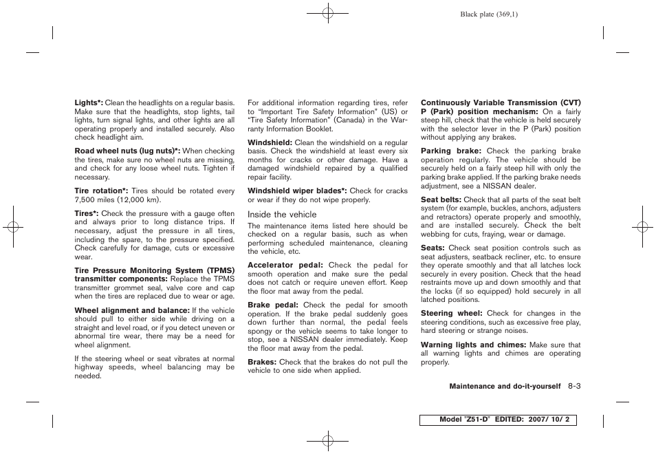 NISSAN 2009 Murano User Manual | Page 367 / 443