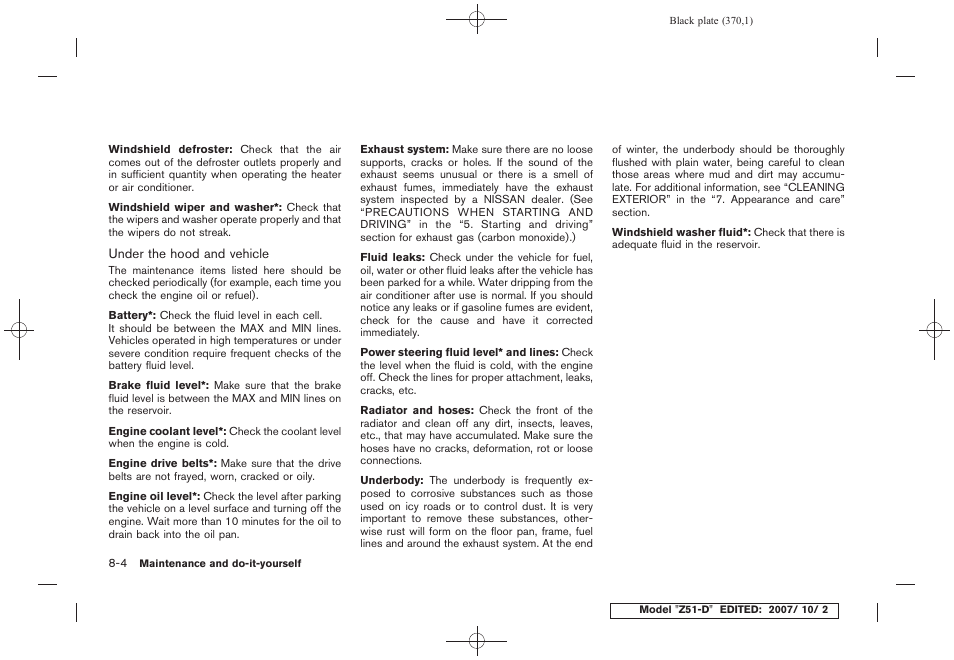 NISSAN 2009 Murano User Manual | Page 368 / 443