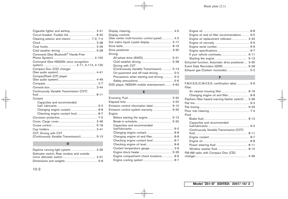 NISSAN 2009 Murano User Manual | Page 435 / 443