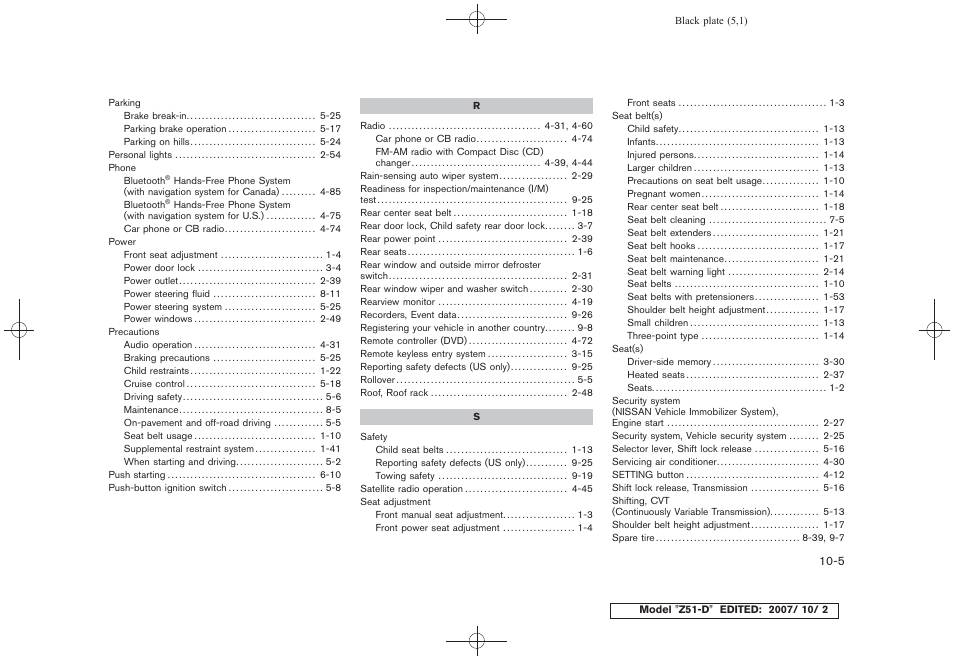 NISSAN 2009 Murano User Manual | Page 438 / 443