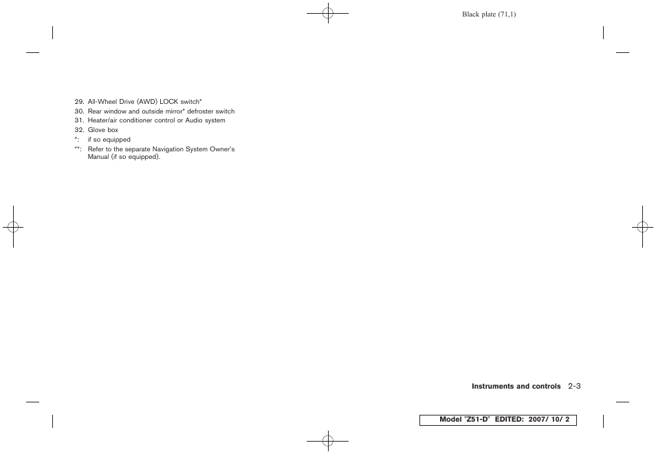 NISSAN 2009 Murano User Manual | Page 73 / 443