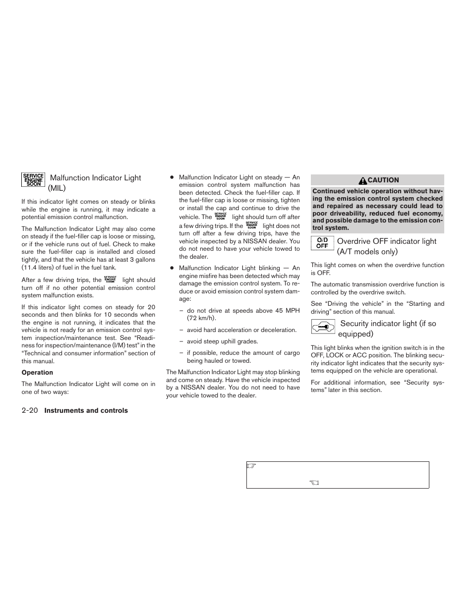 NISSAN 2009 Frontier User Manual | Page 108 / 366