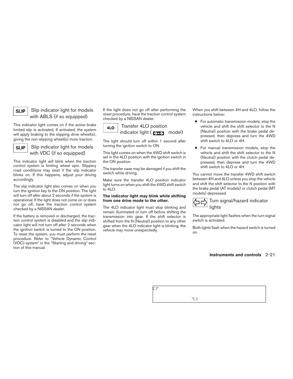 NISSAN 2009 Frontier User Manual | Page 109 / 366