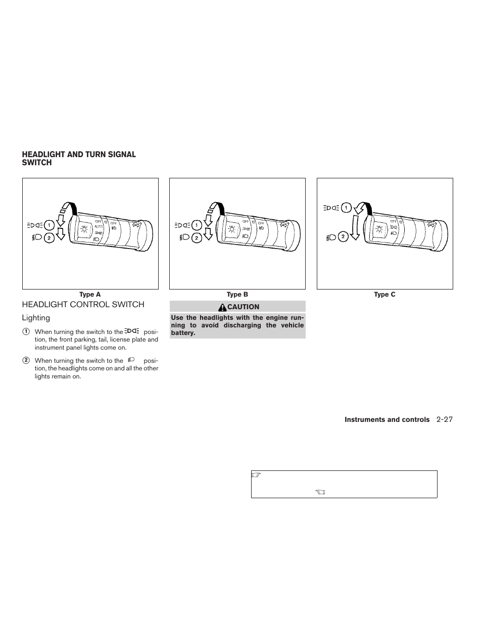 Headlight and turn signal switch -27, Headlight control switch -27 | NISSAN 2009 Frontier User Manual | Page 115 / 366
