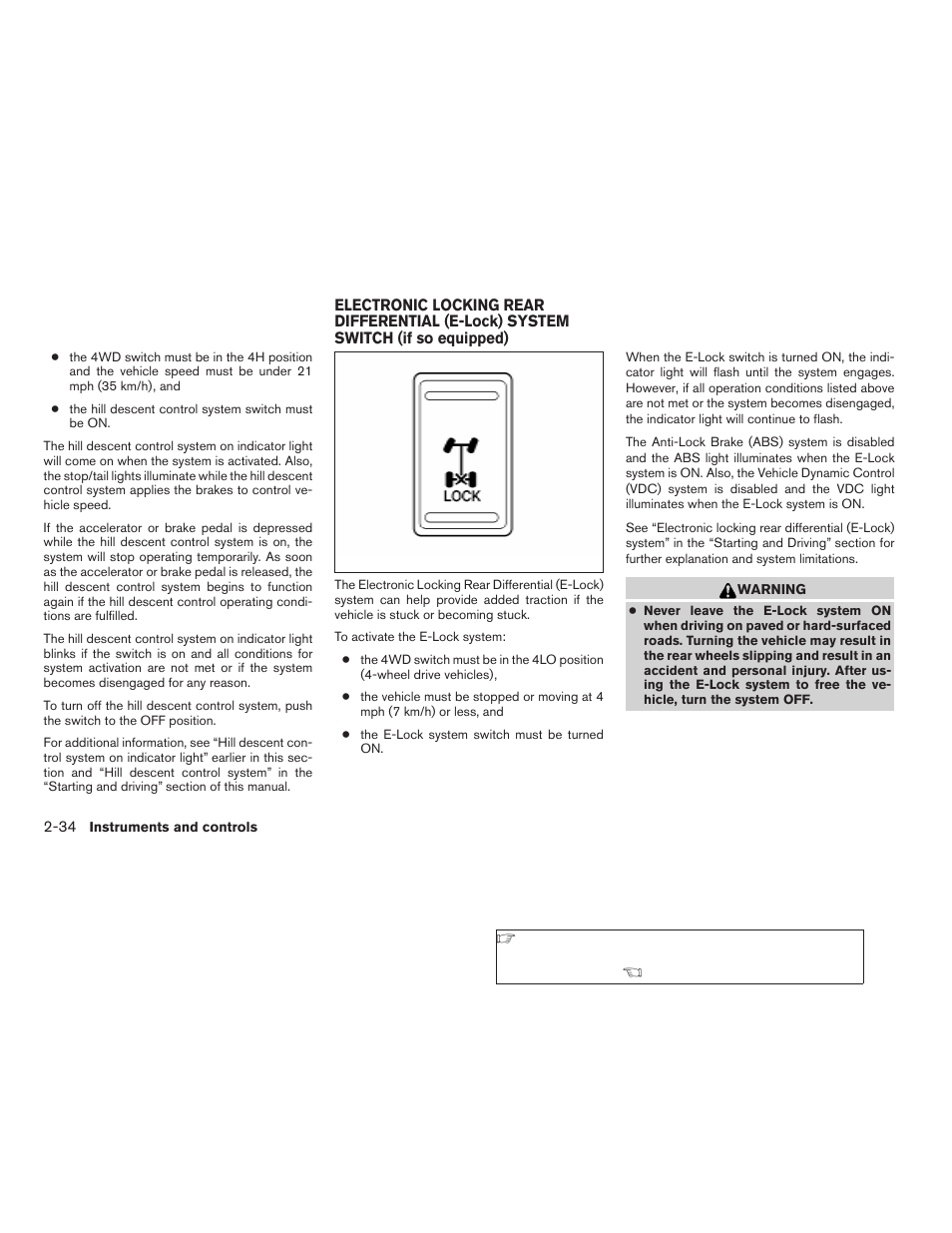 Switch (if so equipped) -34 | NISSAN 2009 Frontier User Manual | Page 122 / 366