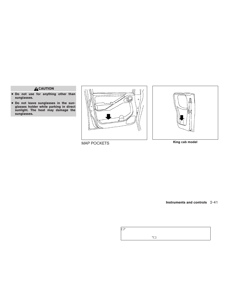 Map pockets -41 | NISSAN 2009 Frontier User Manual | Page 129 / 366