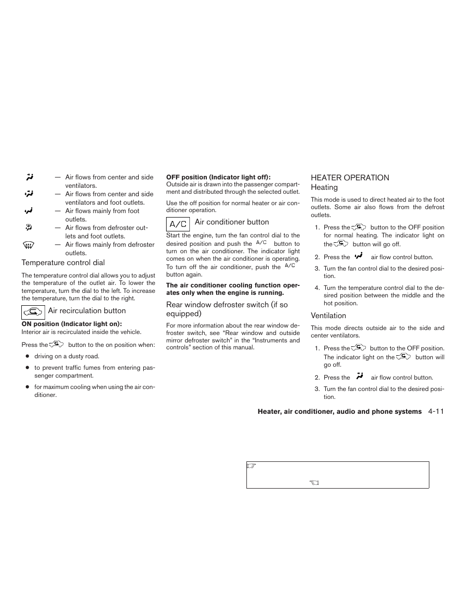 Heater operation -11 | NISSAN 2009 Frontier User Manual | Page 171 / 366