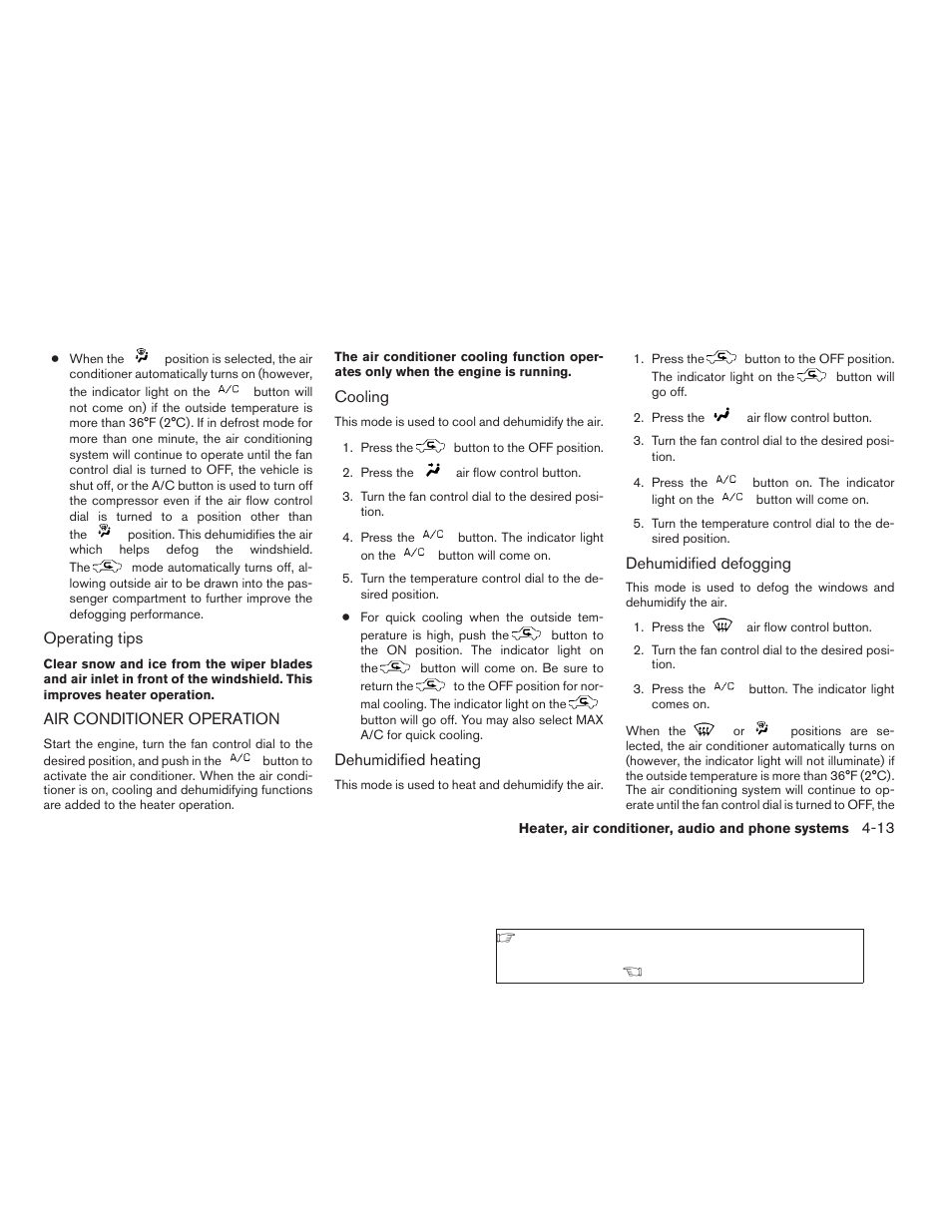 Air conditioner operation -13 | NISSAN 2009 Frontier User Manual | Page 173 / 366