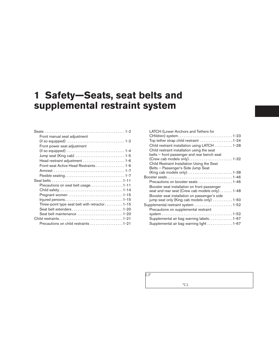 NISSAN 2009 Frontier User Manual | Page 19 / 366