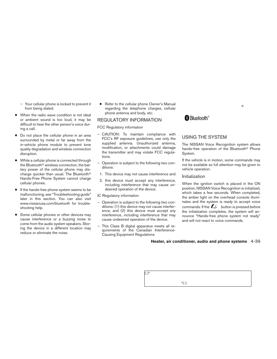 Regulatory information -39 using the system -39 | NISSAN 2009 Frontier User Manual | Page 199 / 366