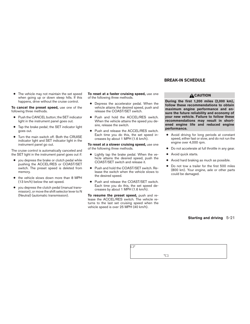 Break-in schedule -21 | NISSAN 2009 Frontier User Manual | Page 233 / 366