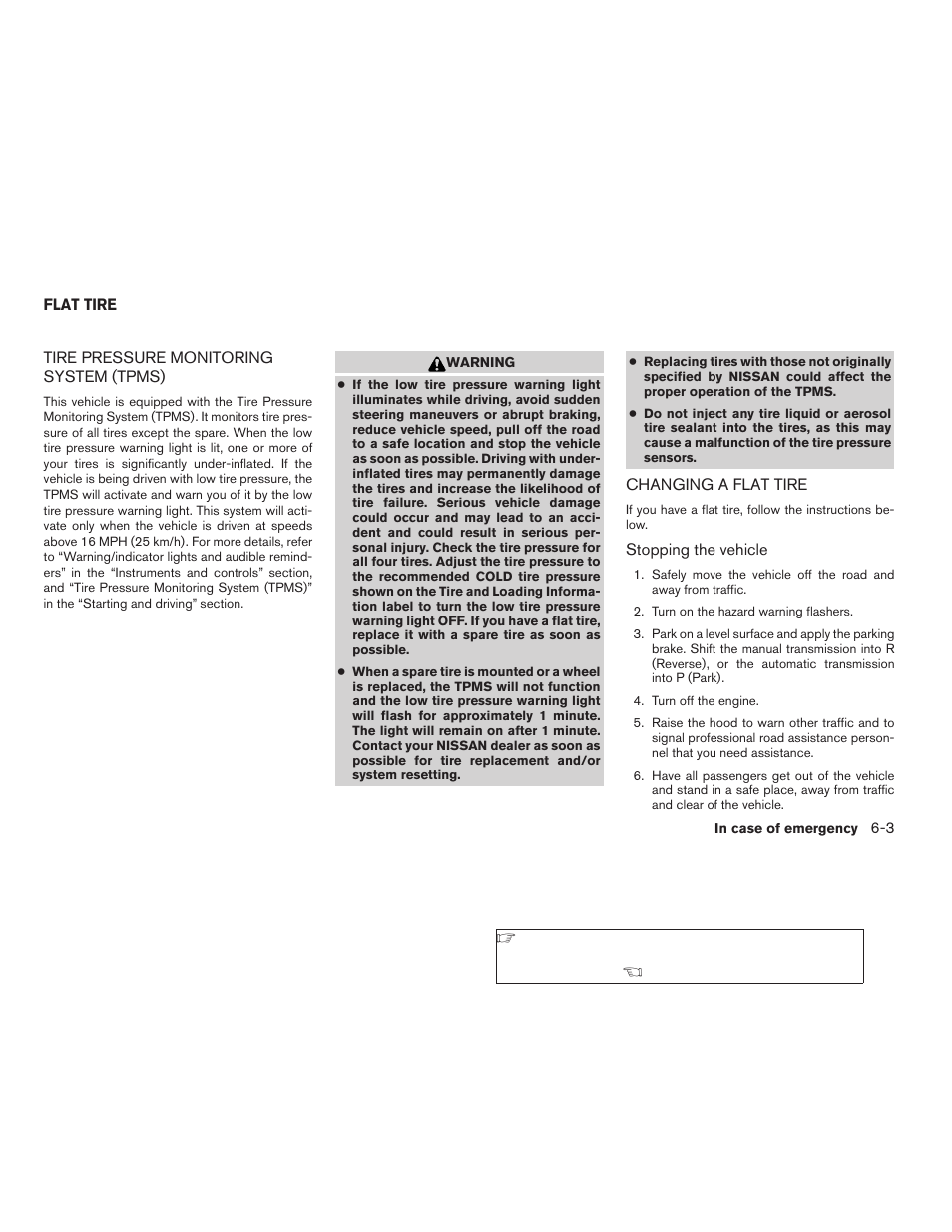 Flat tire -3 | NISSAN 2009 Frontier User Manual | Page 255 / 366