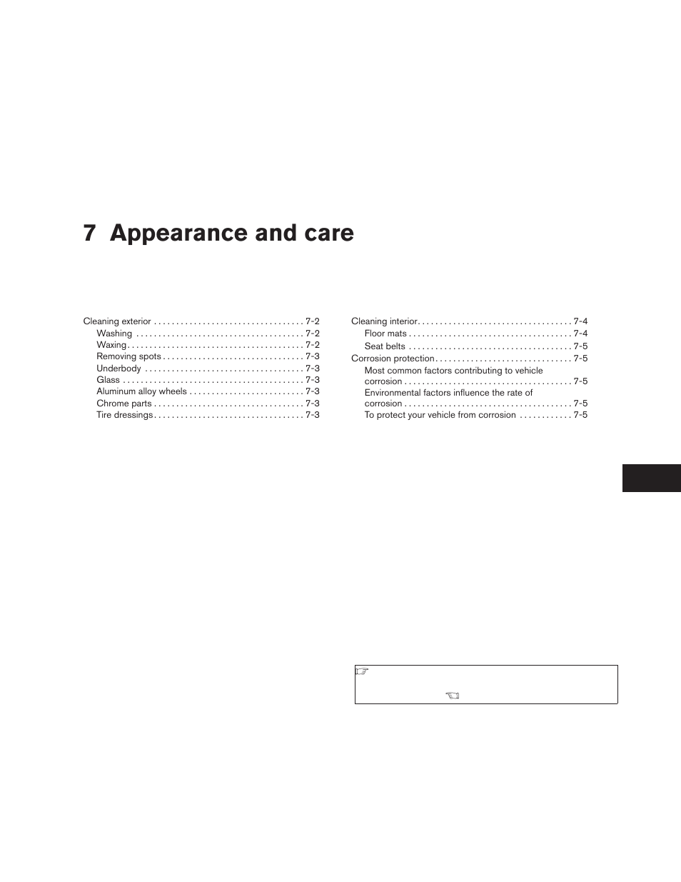 Appearance and care, 7 appearance and care | NISSAN 2009 Frontier User Manual | Page 269 / 366