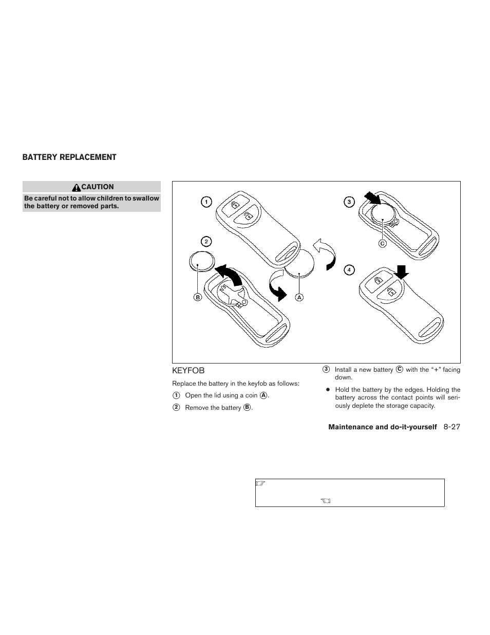 Battery replacement -27, Keyfob -27 | NISSAN 2009 Frontier User Manual | Page 301 / 366