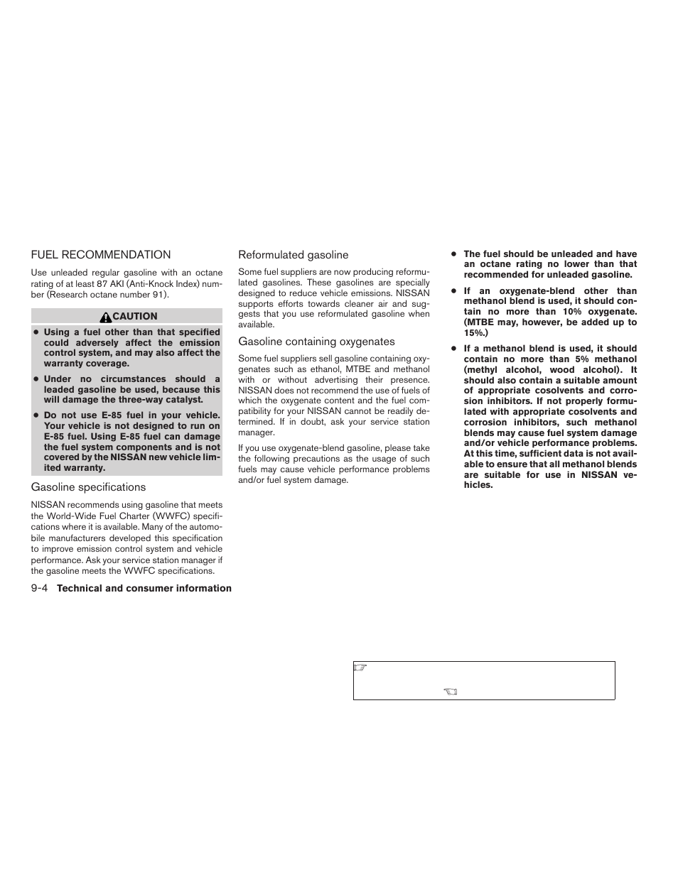 Fuel recommendation -4 | NISSAN 2009 Frontier User Manual | Page 322 / 366