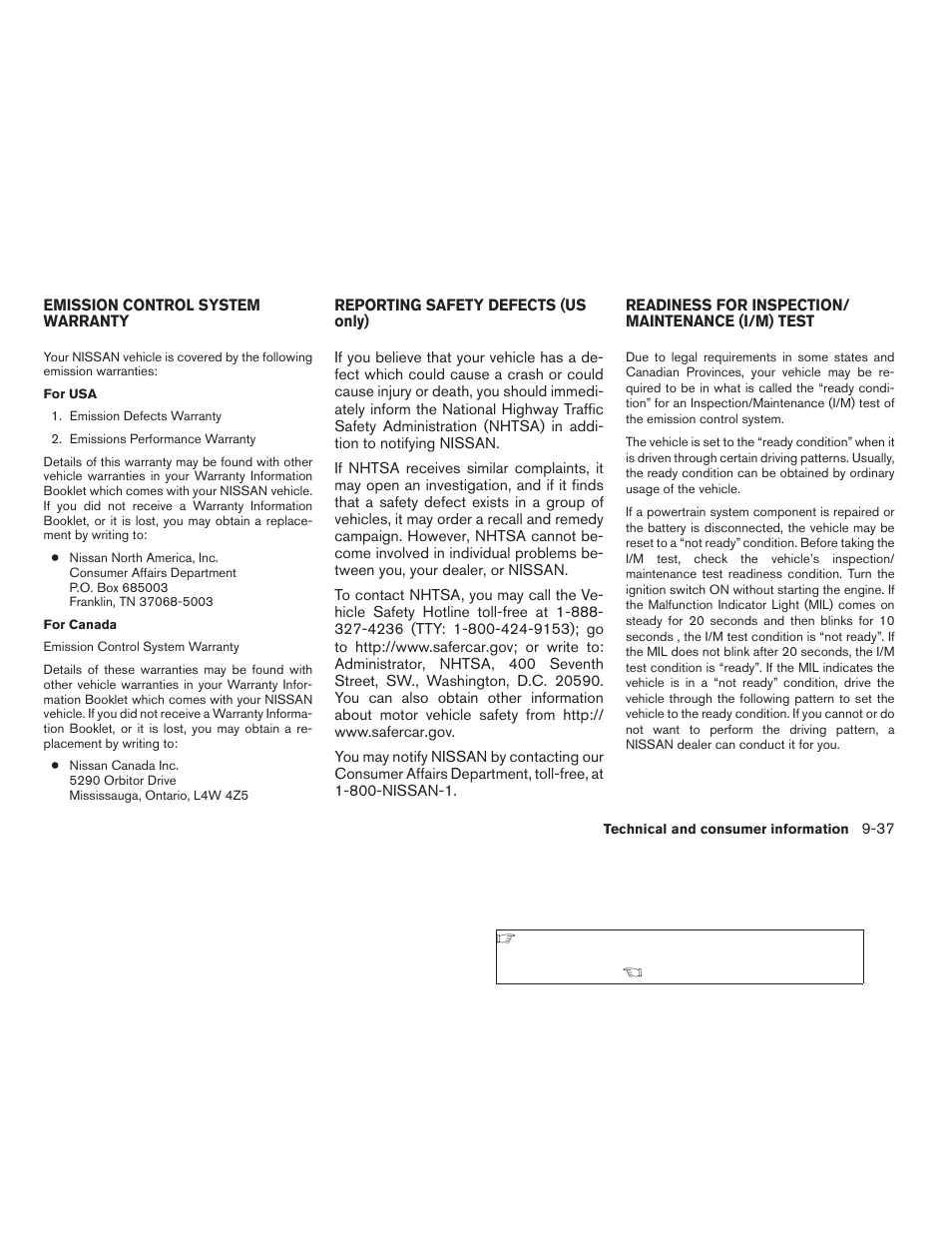 NISSAN 2009 Frontier User Manual | Page 355 / 366