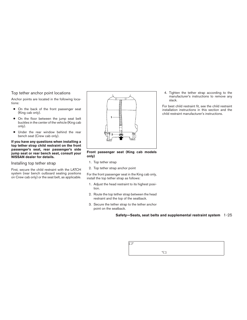 NISSAN 2009 Frontier User Manual | Page 43 / 366