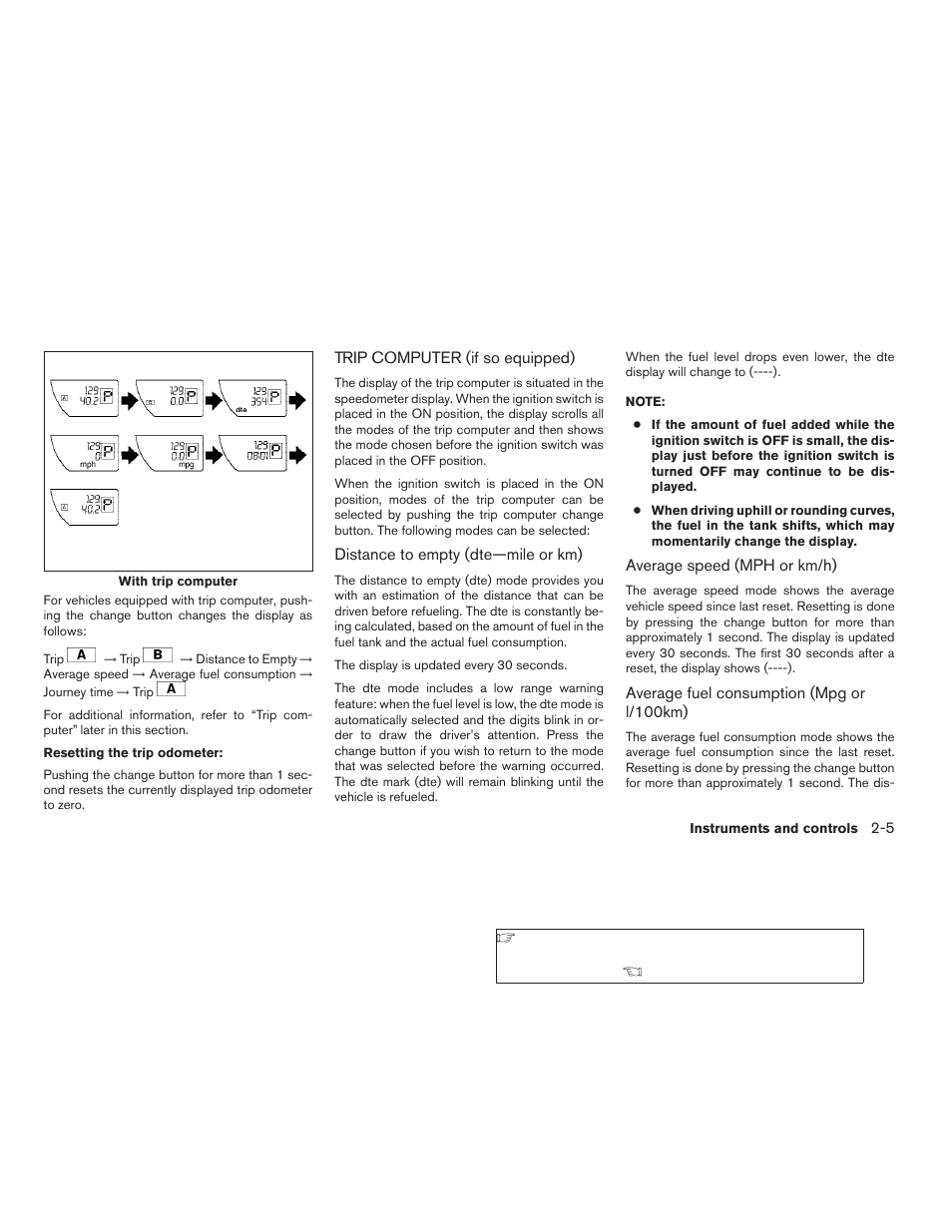 Trip computer (if so equipped) -5 | NISSAN 2009 Frontier User Manual | Page 93 / 366