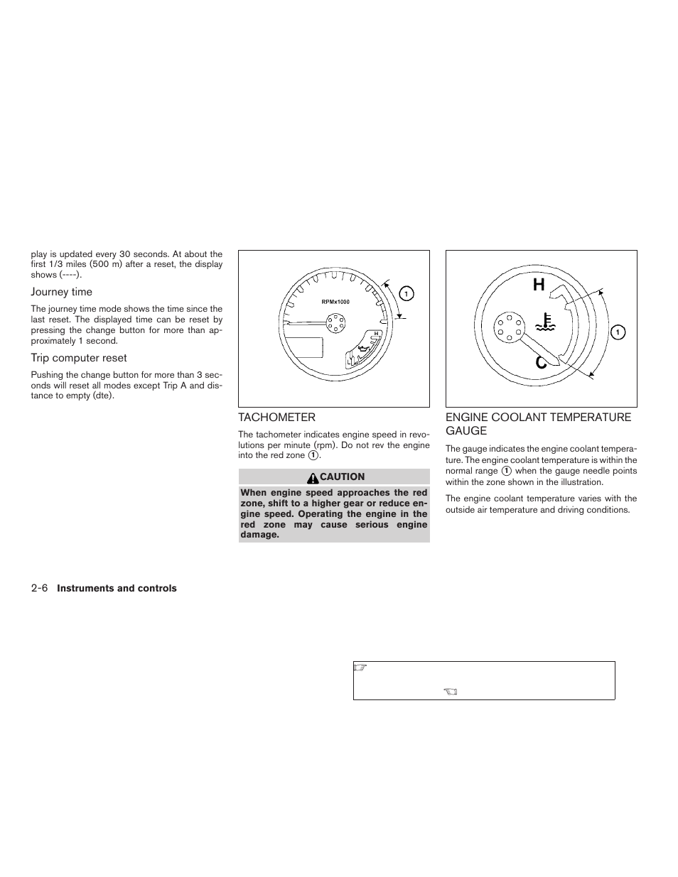 Tachometer -6 engine coolant temperature gauge -6 | NISSAN 2009 Frontier User Manual | Page 94 / 366