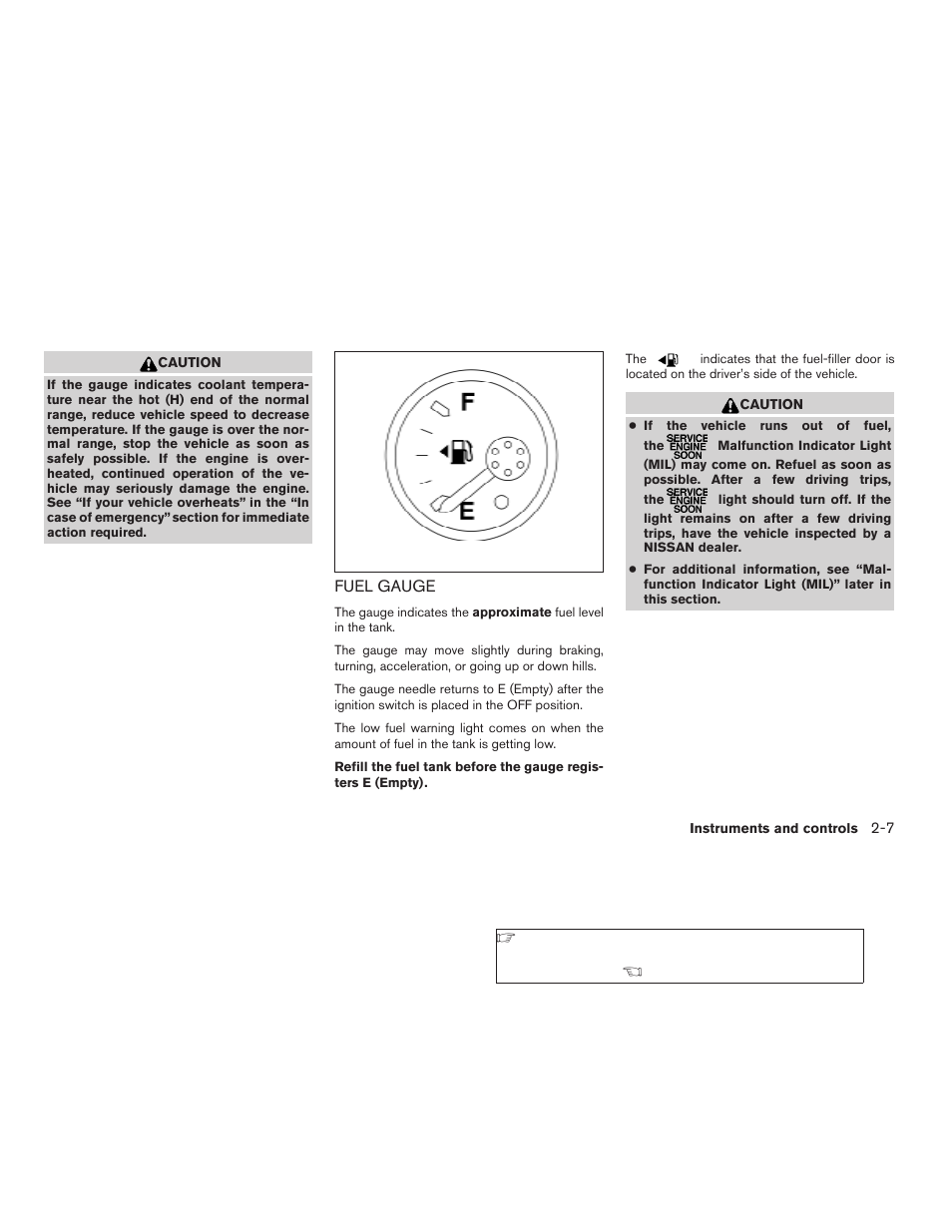 Fuel gauge -7 | NISSAN 2009 Frontier User Manual | Page 95 / 366