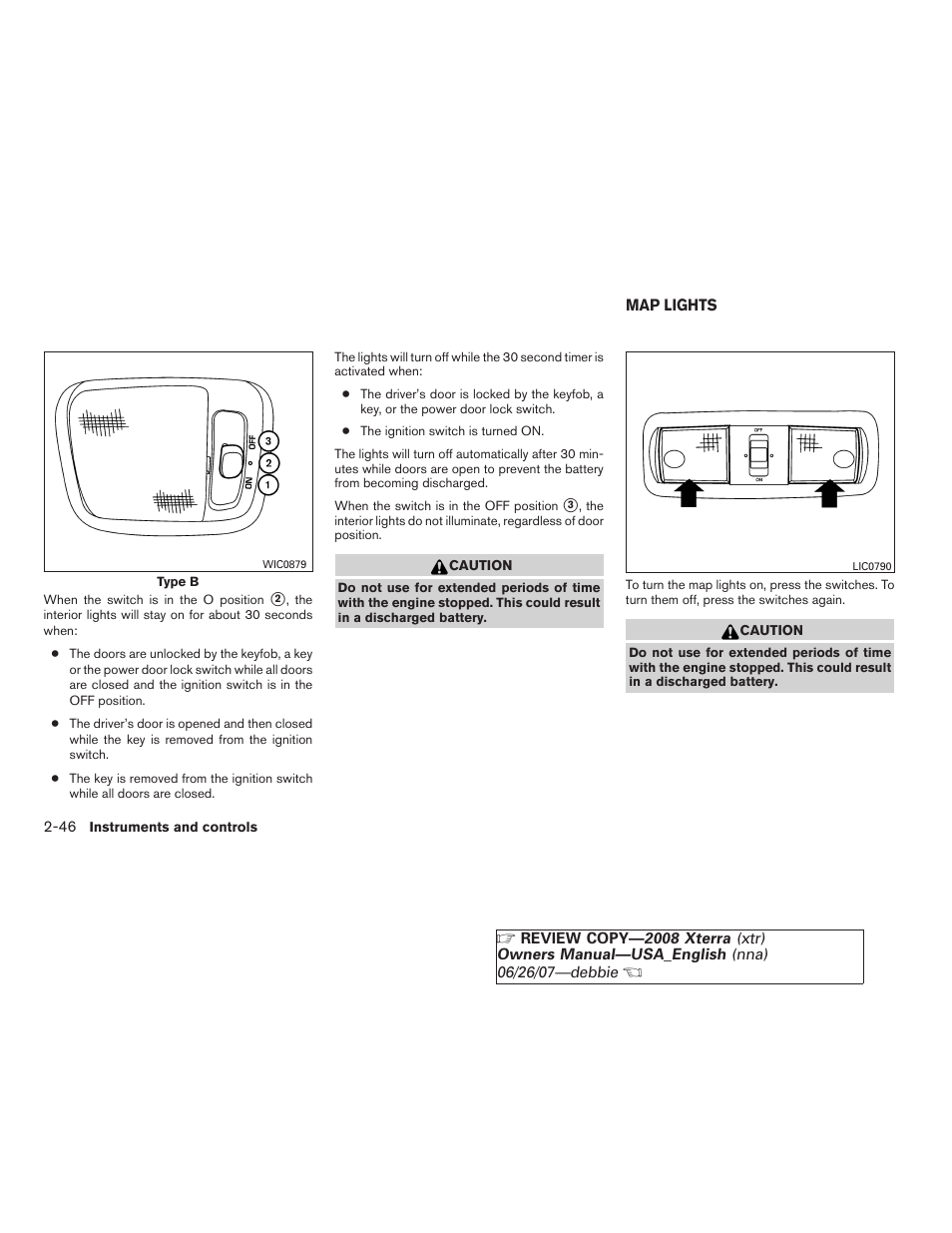 Map lights -46 | NISSAN 2008 Xterra User Manual | Page 122 / 320