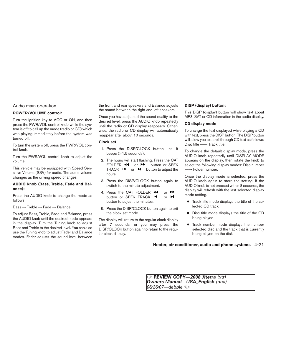 NISSAN 2008 Xterra User Manual | Page 159 / 320